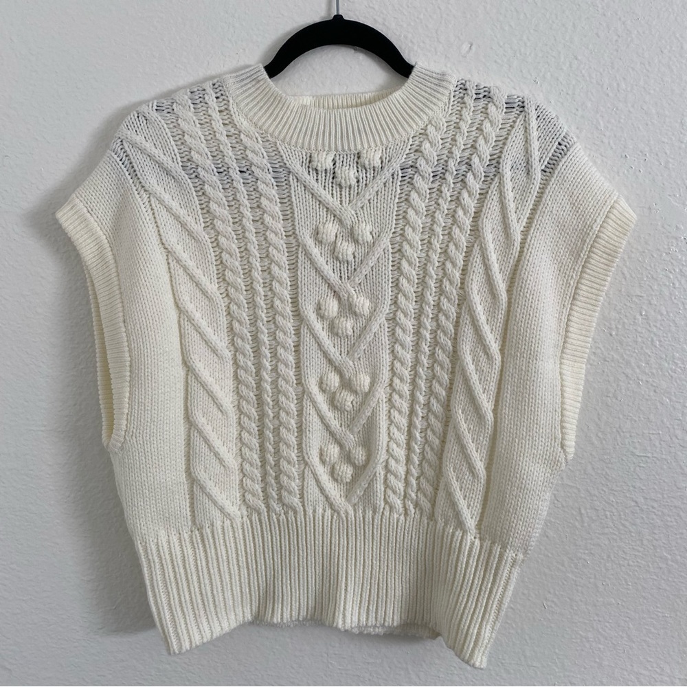 Forever 21 Chunky Knit Oversized Boxy Sweater Vest